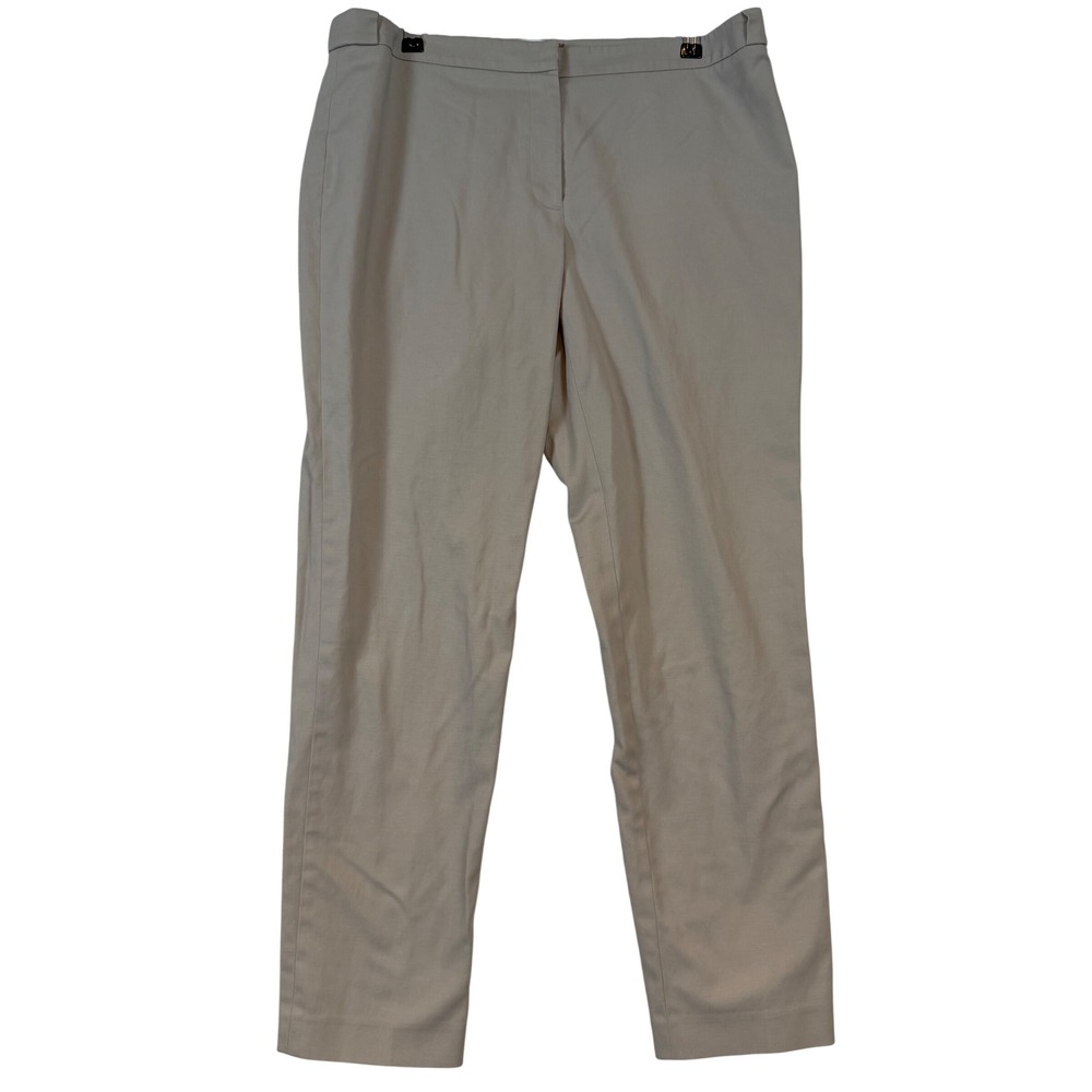 Calvin Klein Highline Womens Khaki Dress Pants Tapered Gold Button Pics for Size
